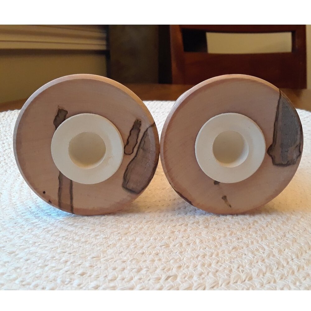 Spalted Maple Turned Wood Salt & Pepper Shakers - Picture 11 of 12